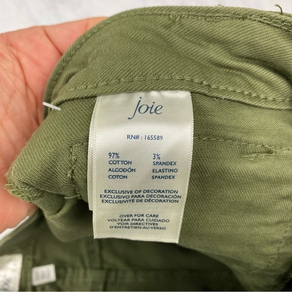Joie Park Cargo Pant Side Zip Skinny Ankle Jeans Pants Army Green Size 12/31 NWT - Picture 7 of 8